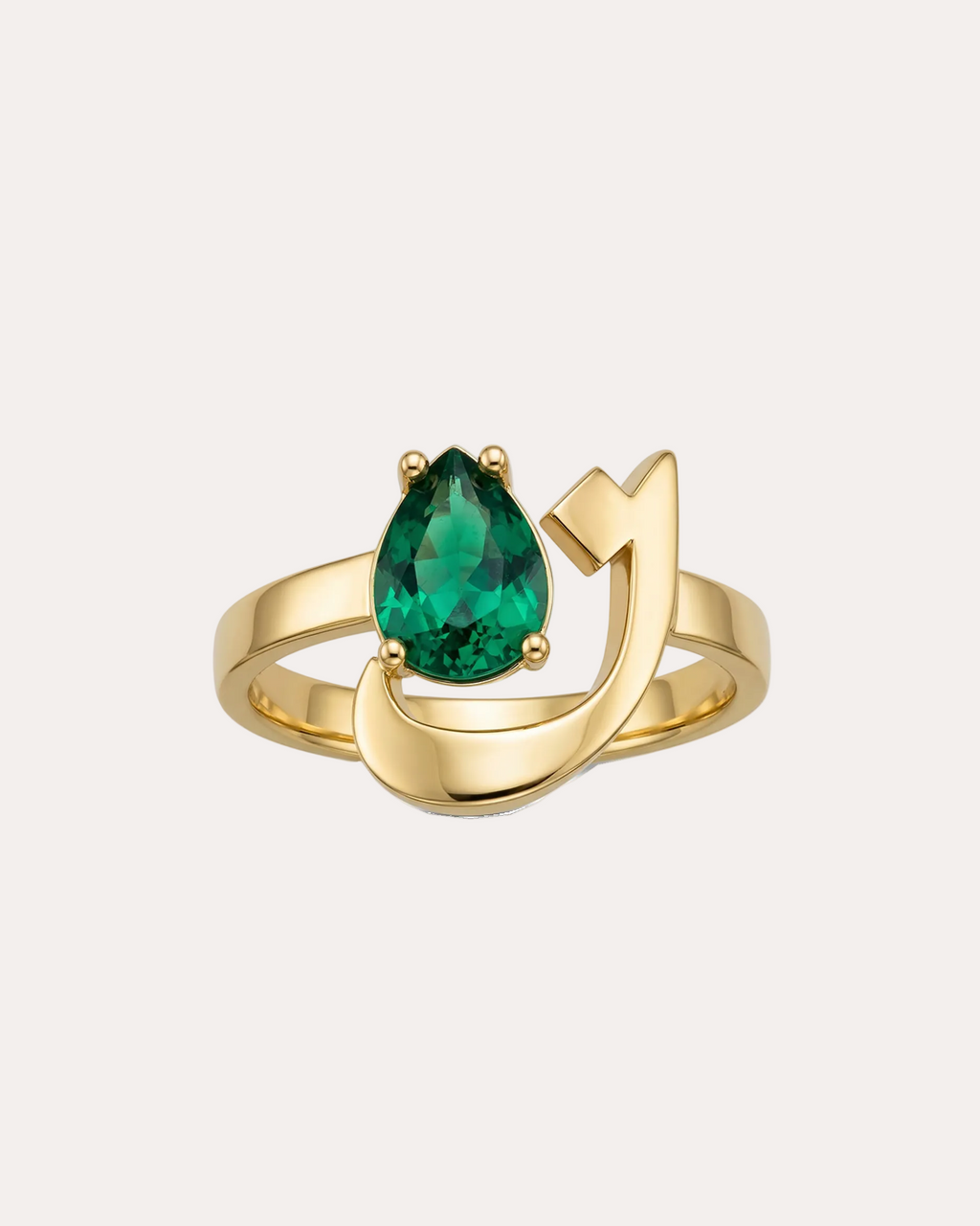 Huroof Initial Birthstone Ring