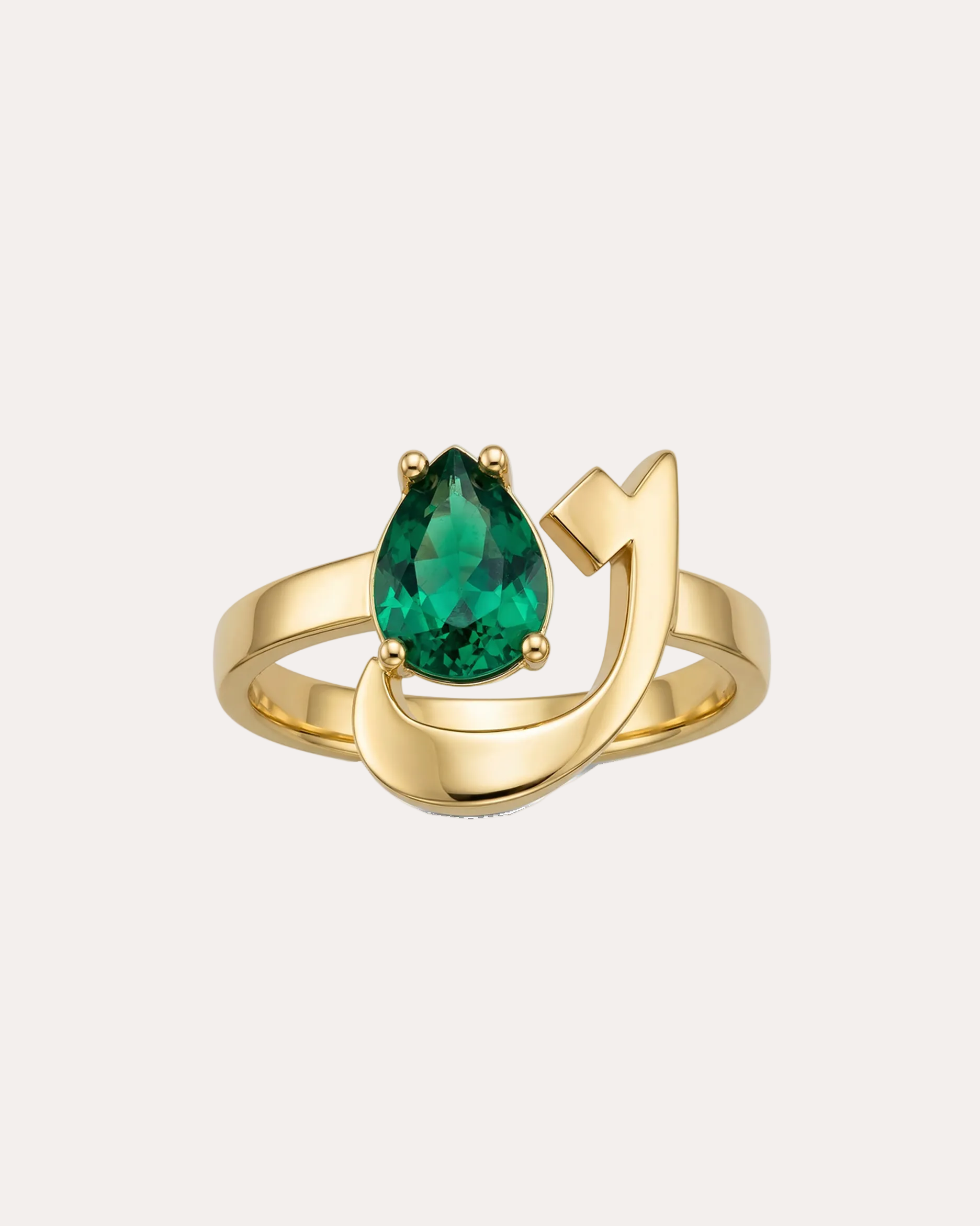 Huroof Initial Birthstone Ring