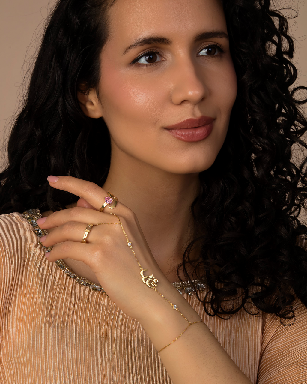 Ishq [Love/Passion] Hand Chain Bracelet