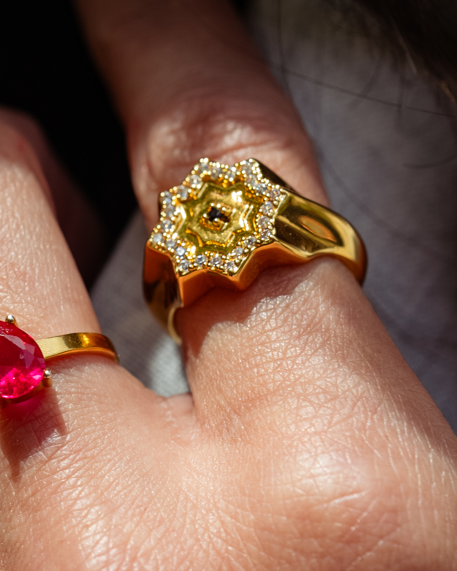 Mosaic Gold Star Ring