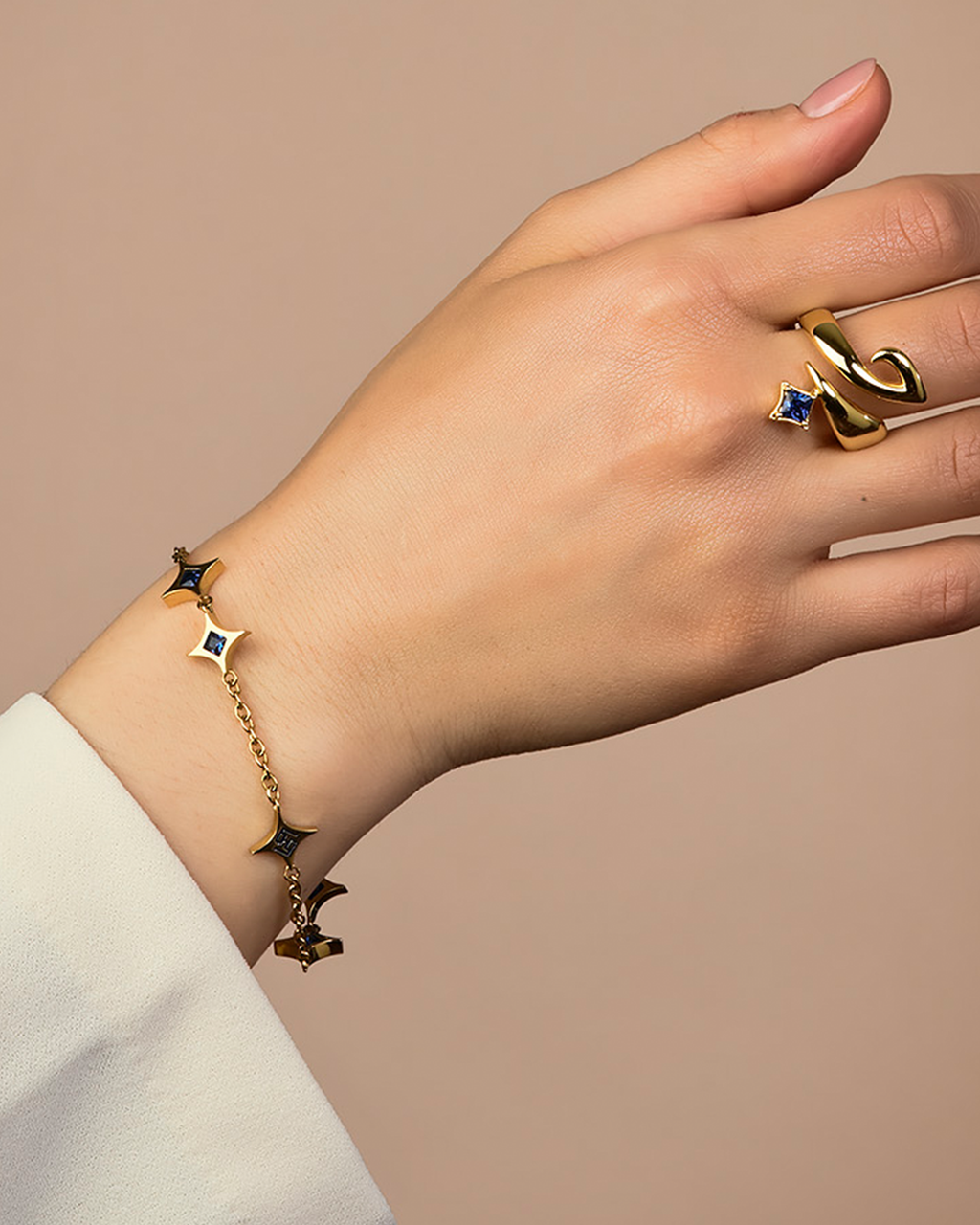 Sapphire Star Charm Bracelet